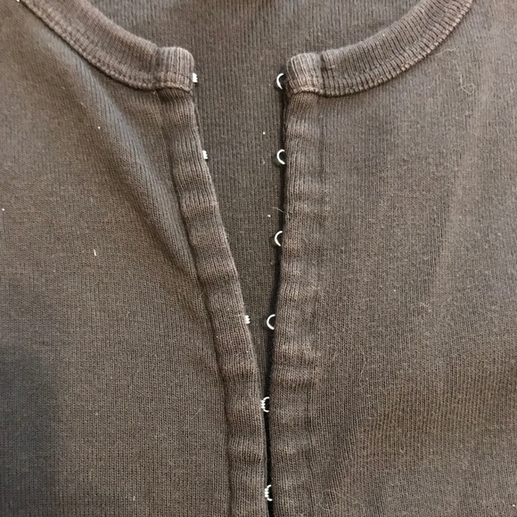 Brown cotton knit long sleeve top - Picture 4 of 4